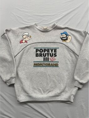 Vintage 90s MGM Grand Las Vegas Popeye Brutus Sweatshirt Embroidered USA Made L